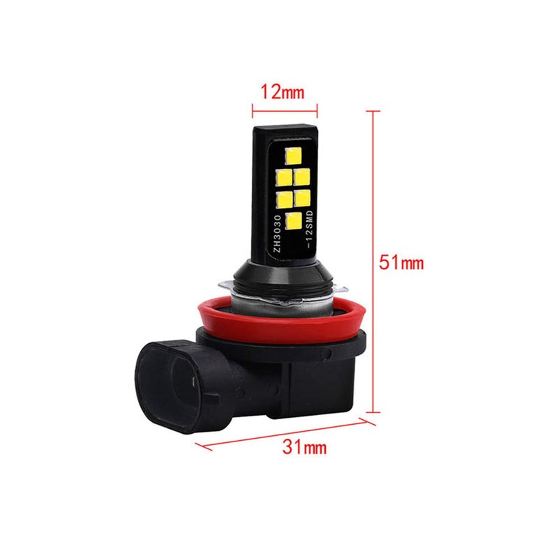 SOCAL-LED LIGHTING 2x H11 H8 LED Fog Light Bulb for Powersports Advanced 3030 SMD Bright Colorful Daytime Running DRL Lamp, Red - Image 3